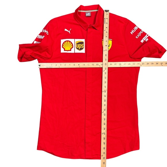 Puma Scuderia Ferrari F1 Formula 1 Engineer Racing Team Button Shirt Mens Large - Picture 9 of 9